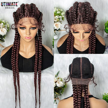 Load image into Gallery viewer, 32 inches Large Four Braid Lace Wig for Black Women Braided Wig  Full Lace Glueless Box Braids Wig Women Synthetic Braided