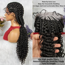 Load image into Gallery viewer, Lace Frontal Synthetic Braided Wigs Lace Front Braided Ponytail Wig Natural Knotless with Baby Hair for Black Women Daily Use