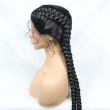 Load image into Gallery viewer, 36 Inches Long Lace Front Synthetic Braided Wigs Lace Front Dutch Twins Braids Wig With Baby Hair for Black Women