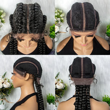 Load image into Gallery viewer, 32 inches Large Four Braid Lace Wig for Black Women Braided Wig  Full Lace Glueless Box Braids Wig Women Synthetic Braided