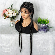 Load image into Gallery viewer, 32 inches Large Four Braid Lace Wig for Black Women Braided Wig  Full Lace Glueless Box Braids Wig Women Synthetic Braided