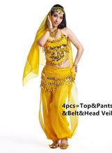 Load image into Gallery viewer, belly dance costumes for sale pants women bollywood indian egyptian belly dress dance plus size for adults for women 4pcs