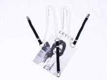 Load image into Gallery viewer, Rhinestone crytal silver claw beads suspenders For women shirt ORing Garters rubber Elasticity Belt Pearl braces for jeans Strap