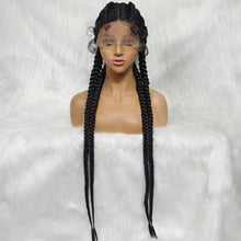 Load image into Gallery viewer, Synthetic Lace Wig Braided Wigs Natural Dark 37 Inches Black Burgundy Wig For Black Women American African Wig Wholesale Cheap