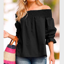 Load image into Gallery viewer, Sexy Off Shoulder Tops 2023 Spring Summer Strapless Women Blouse Bowknot Slash Neck Shirts Casual Loose Blusas Slash neck