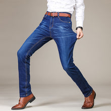 Load image into Gallery viewer, Men's Fashion Business Jeans Classic Style Casual Stretch Slim Jean Pants Male Brand Denim Trousers Black Blue