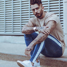 Load image into Gallery viewer, Jeans for Men Long Men's Fashion Spring Hole Ripped Jeans Slim Thin Skinny Pencil Pants Hiphop Trousers Clothes Clothing