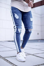 Load image into Gallery viewer, Jeans for Men Long Men's Fashion Spring Hole Ripped Jeans Slim Thin Skinny Pencil Pants Hiphop Trousers Clothes Clothing