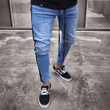 Load image into Gallery viewer, Jeans for Men Long Men's Fashion Spring Hole Ripped Jeans Slim Thin Skinny Pencil Pants Hiphop Trousers Clothes Clothing