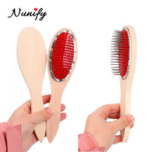 Load image into Gallery viewer, Nunify Large Wide Tooth Comb Metal Hair Brush Hair Wig Care Women Accessories Round Head Massage Brush Reduce Hair Loss Tool