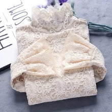 Load image into Gallery viewer, Sexy Transparent Long Sleeve Top Women 2023 Fashion Autumn Winter Basic Lace Blouses White Black Hollow Blusas Mujer Oversized