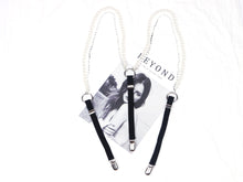 Load image into Gallery viewer, Rhinestone crytal silver claw beads suspenders For women shirt ORing Garters rubber Elasticity Belt Pearl braces for jeans Strap