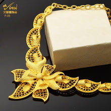 Load image into Gallery viewer, Indian Gold Plated Jewelry Set For Women African Bridal 24K Gold Color Necklace Earrings Set Dubai Nigerian Wedding Wholesale