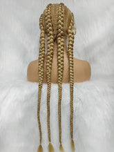 Load image into Gallery viewer, Synthetic Lace Wig Braided Wigs Natural Dark 37 Inches Black Burgundy Wig For Black Women American African Wig Wholesale Cheap