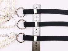 Load image into Gallery viewer, Rhinestone crytal silver claw beads suspenders For women shirt ORing Garters rubber Elasticity Belt Pearl braces for jeans Strap