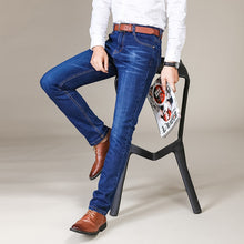 Load image into Gallery viewer, Men's Fashion Business Jeans Classic Style Casual Stretch Slim Jean Pants Male Brand Denim Trousers Black Blue