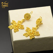 Load image into Gallery viewer, Indian Gold Plated Jewelry Set For Women African Bridal 24K Gold Color Necklace Earrings Set Dubai Nigerian Wedding Wholesale