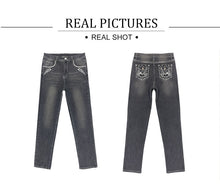 Load image into Gallery viewer, High Waist Ladies Jeans 2022 Fashion Sexy Straight Pants Large Size Skull Embroidery Jeans Vintage Washable Denim Pants Elastic