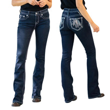 Load image into Gallery viewer, Bootcut Jeans With Embroidery Designs On Back Pocket For Women Embroidery Jeans Woman Pants Denim Ladies Casual Jeans