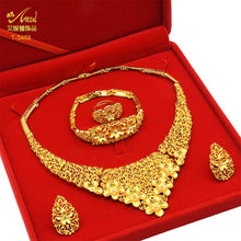 Load image into Gallery viewer, ANIID Dubai Plated Jewelry Set For Women Indian Earring and Necklace Nigeria Moroccan Bridal Accessorie Wedding Bracelet Gifts