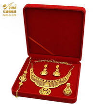 Load image into Gallery viewer, ANIID Dubai Plated Jewelry Set For Women Indian Earring and Necklace Nigeria Moroccan Bridal Accessorie Wedding Bracelet Gifts