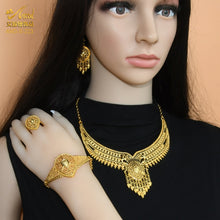 Load image into Gallery viewer, ANIID Dubai Plated Jewelry Set For Women Indian Earring and Necklace Nigeria Moroccan Bridal Accessorie Wedding Bracelet Gifts