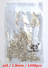 Load image into Gallery viewer, SS3-ss8 1440pcs Clear Crystal AB gold 3D Non HotFix FlatBack Nail Art Rhinestones Decorations Shoes And Dancing Decoration