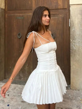 Load image into Gallery viewer, Suninheart Summer White A Line Dress Elegant Spaghetti Strap Bodycon Party Dresses Casual Ruched Holiday Dress Women 2023