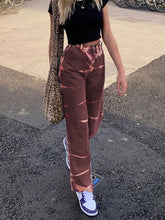 Load image into Gallery viewer, HEYounGIRL Brown Gray Tie Dye Print Harajuku Jeans Women Casual Skinny High Waist Pants Ladies Streetwear Denim Trousers Hip Hop