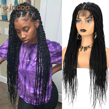 Load image into Gallery viewer, Full Lace Frontal Wigs Twist Braided Wigs For Black Women Box Braided Lace Front Wig Faux Locs Wig Goddess Braids Synthetic Wigs