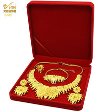 Load image into Gallery viewer, ANIID Dubai Plated Jewelry Set For Women Indian Earring and Necklace Nigeria Moroccan Bridal Accessorie Wedding Bracelet Gifts