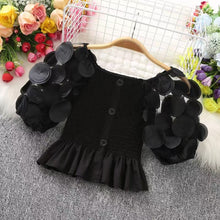 Load image into Gallery viewer, Summer Puff Sleeve Corset Tops Women 2022 Fashion Short Sleeve Casual White Black Blouses Sexy Slim Hollow Out Blusas Mujer Y2k