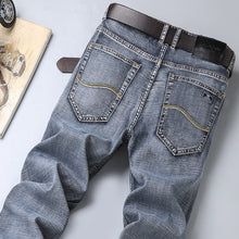 Load image into Gallery viewer, New Men's Jeans Classic Style Business Casual Advanced Stretch Regular Fit Denim Trousers Grey Blue Pants Male