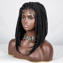 Load image into Gallery viewer, 14 Inches Short Bob Braided Wigs Synthetic Full Lace Wigs for Black Women Knotless Box Braids Synthetic Lace Front Wigs