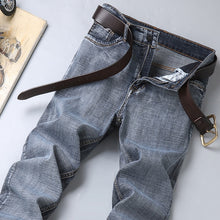 Load image into Gallery viewer, New Men's Jeans Classic Style Business Casual Advanced Stretch Regular Fit Denim Trousers Grey Blue Pants Male