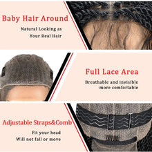 Load image into Gallery viewer, Full Lace Frontal Wigs Twist Braided Wigs For Black Women Box Braided Lace Front Wig Faux Locs Wig Goddess Braids Synthetic Wigs