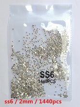 Load image into Gallery viewer, SS3-ss8 1440pcs Clear Crystal AB gold 3D Non HotFix FlatBack Nail Art Rhinestones Decorations Shoes And Dancing Decoration