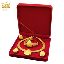Load image into Gallery viewer, ANIID Dubai Plated Jewelry Set For Women Indian Earring and Necklace Nigeria Moroccan Bridal Accessorie Wedding Bracelet Gifts