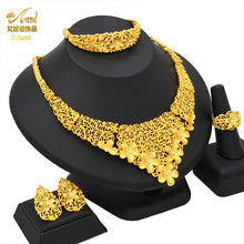 Load image into Gallery viewer, ANIID Dubai Plated Jewelry Set For Women Indian Earring and Necklace Nigeria Moroccan Bridal Accessorie Wedding Bracelet Gifts
