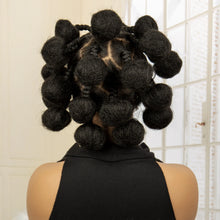 Load image into Gallery viewer, Synthetic Bantu Braided Wigs 6 Inches Full Lace Braided Wig with Baby Hair Afro Short Wigs Knotless Box Braids Wigs for Women