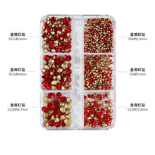 Load image into Gallery viewer, Nail Art Rhinestones Kit 2400pcs Nail Gems Ab Flatback Rhinestones Gems Stones with Storage Organizer for Design Bright Holiday