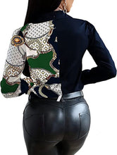 Load image into Gallery viewer, Blouses &amp; Button-Down Shirts Letter Long-sleeved Shirt Floral Fashion Print Formal Top Loose Neck Sexy T-shirt 2023