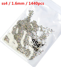 Load image into Gallery viewer, SS3-ss8 1440pcs Clear Crystal AB gold 3D Non HotFix FlatBack Nail Art Rhinestones Decorations Shoes And Dancing Decoration