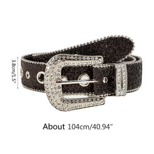 Load image into Gallery viewer, Goth for rhinestone Belts Women PU Leather Strap for rhinestone Belts Western Cowboy Y2K Girls Fashion Belt for Jeans Men