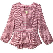 Load image into Gallery viewer, Korean Fashion Ruffles Folds Lattice Blouse Woman 2022 Summer New Casual Commute All-match V-Neck 3/4 Sleeve Pullover Shirts