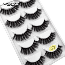 Load image into Gallery viewer, YSDO 5Pairs Mink Eyelashes Natural Long 3D Mink Lashes Hand Made Dramatic False Eye Lashes Plastic Cotton Stalk Makeup Cilios G8