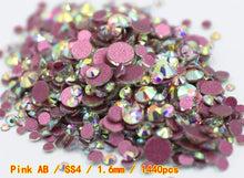 Load image into Gallery viewer, SS3-ss8 1440pcs Clear Crystal AB gold 3D Non HotFix FlatBack Nail Art Rhinestones Decorations Shoes And Dancing Decoration