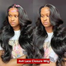 Load image into Gallery viewer, Body Wave 13x4 Lace Frontal Human Hair Wigs 30" 32" 34" Lace Front Wig Raw Indian Remy Hair Lace Front Human Hair Wigs For Women
