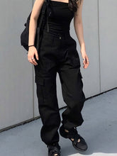 Load image into Gallery viewer, HEYounGIRL Harajuku High Waist Cargo Pants Women Black White Casual Sweatpants Korean Fashion Ladies Trousers Pocket Streeetwear