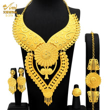 Load image into Gallery viewer, ANIID Dubai Plated Jewelry Set For Women Indian Earring and Necklace Nigeria Moroccan Bridal Accessorie Wedding Bracelet Gifts